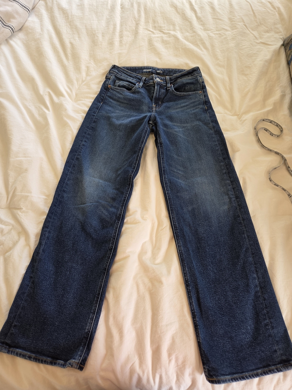 Old Navy Women's Dark Blue Midrise Wide Leg Jeans